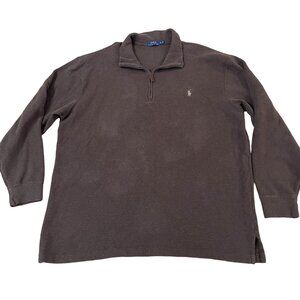 Polo Ralph Lauren XL Tall Brown Quarter-Zip Pullover Sweater 3-Season Wear Golf